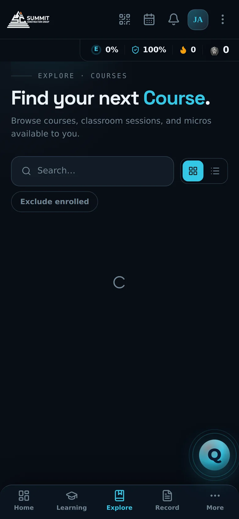 Mobile course catalog